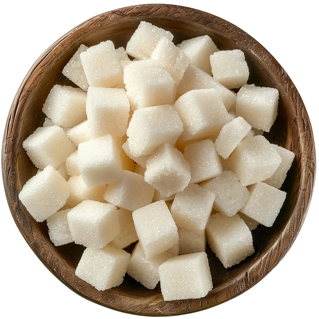 White Diced Cheese Cubes in Wooden Bowl Free PNG