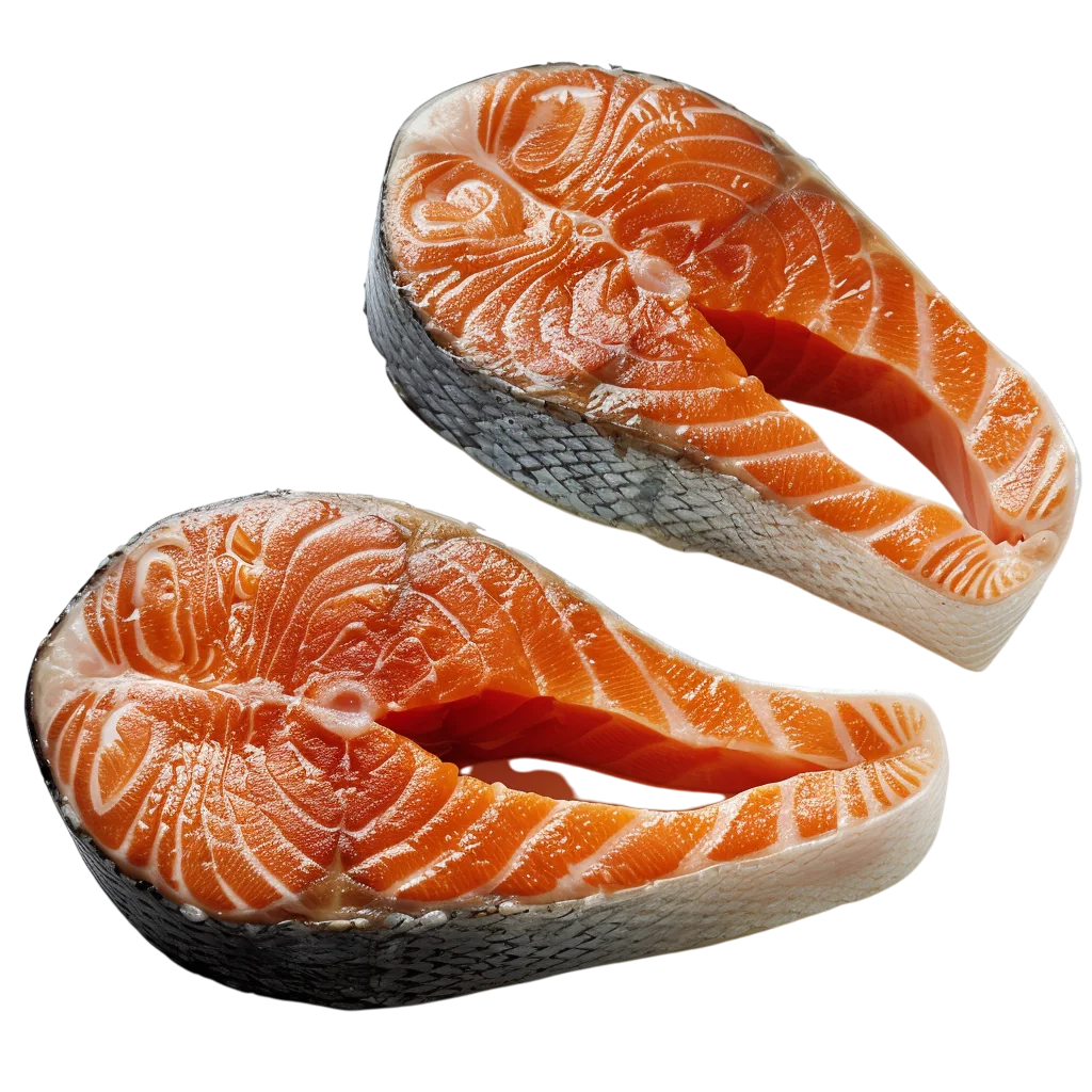Fresh Raw Salmon Fish Steaks Free PNG Seafood Cutout