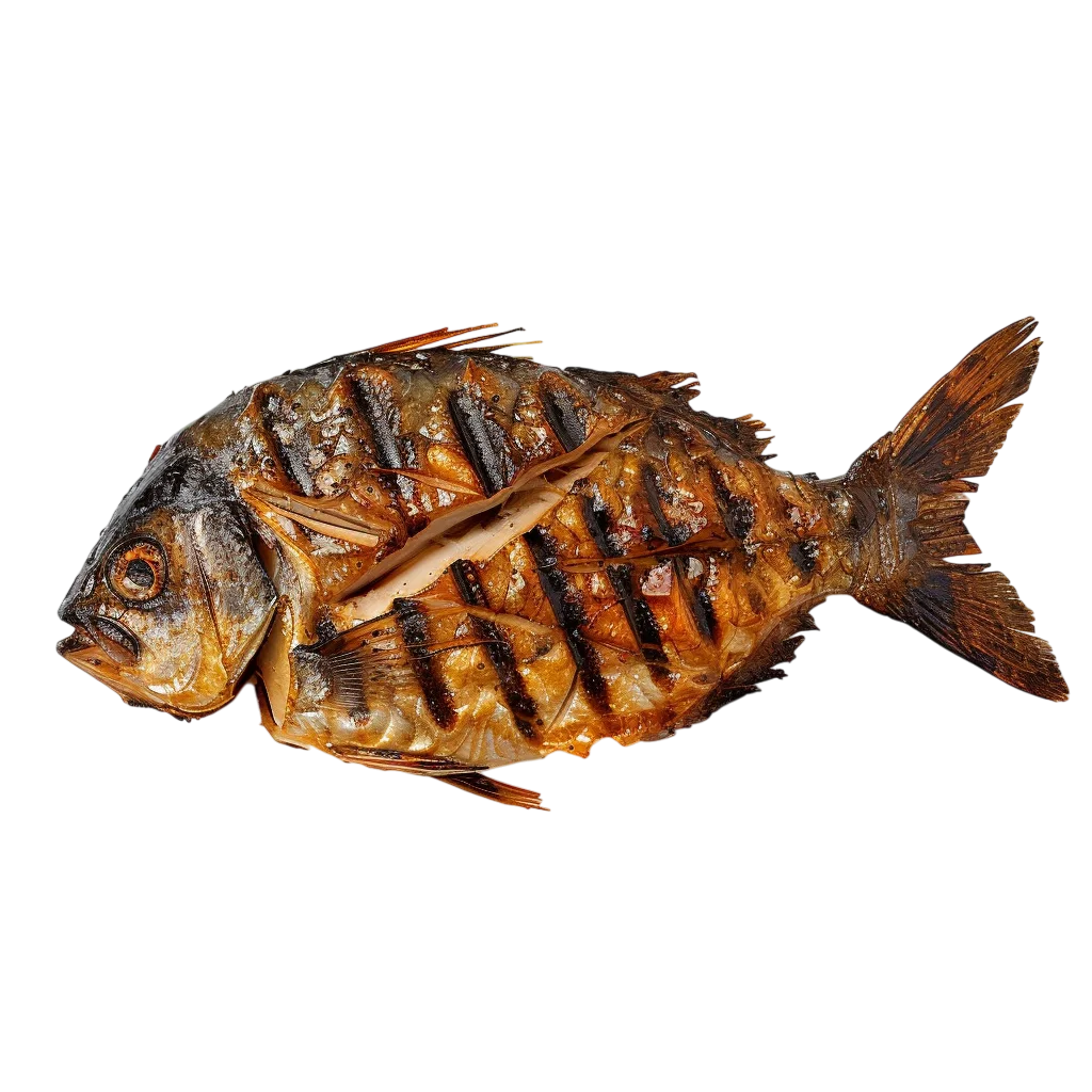 Grilled Whole Fish Barbecue Seafood Free PNG Cutout