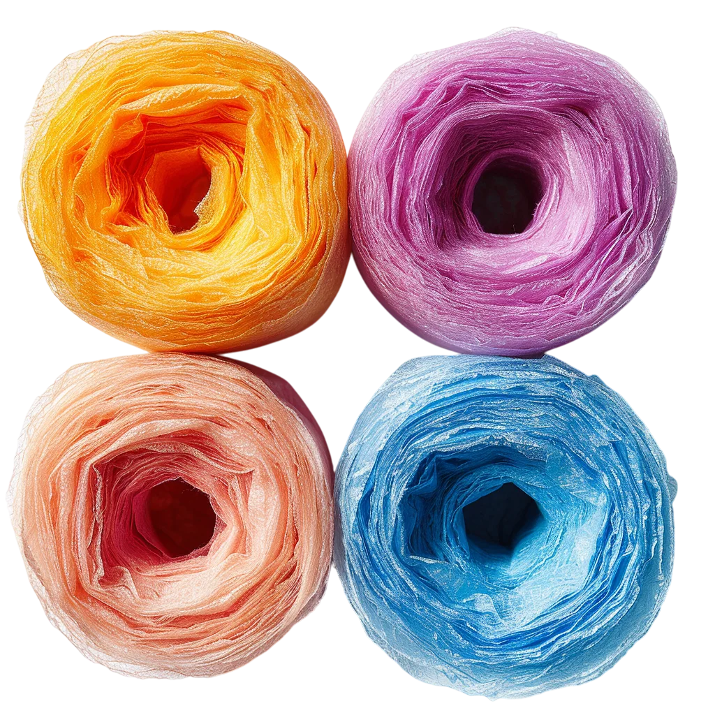 Rolls of Colorful Garbage Trash Bags Free PNG Cutout