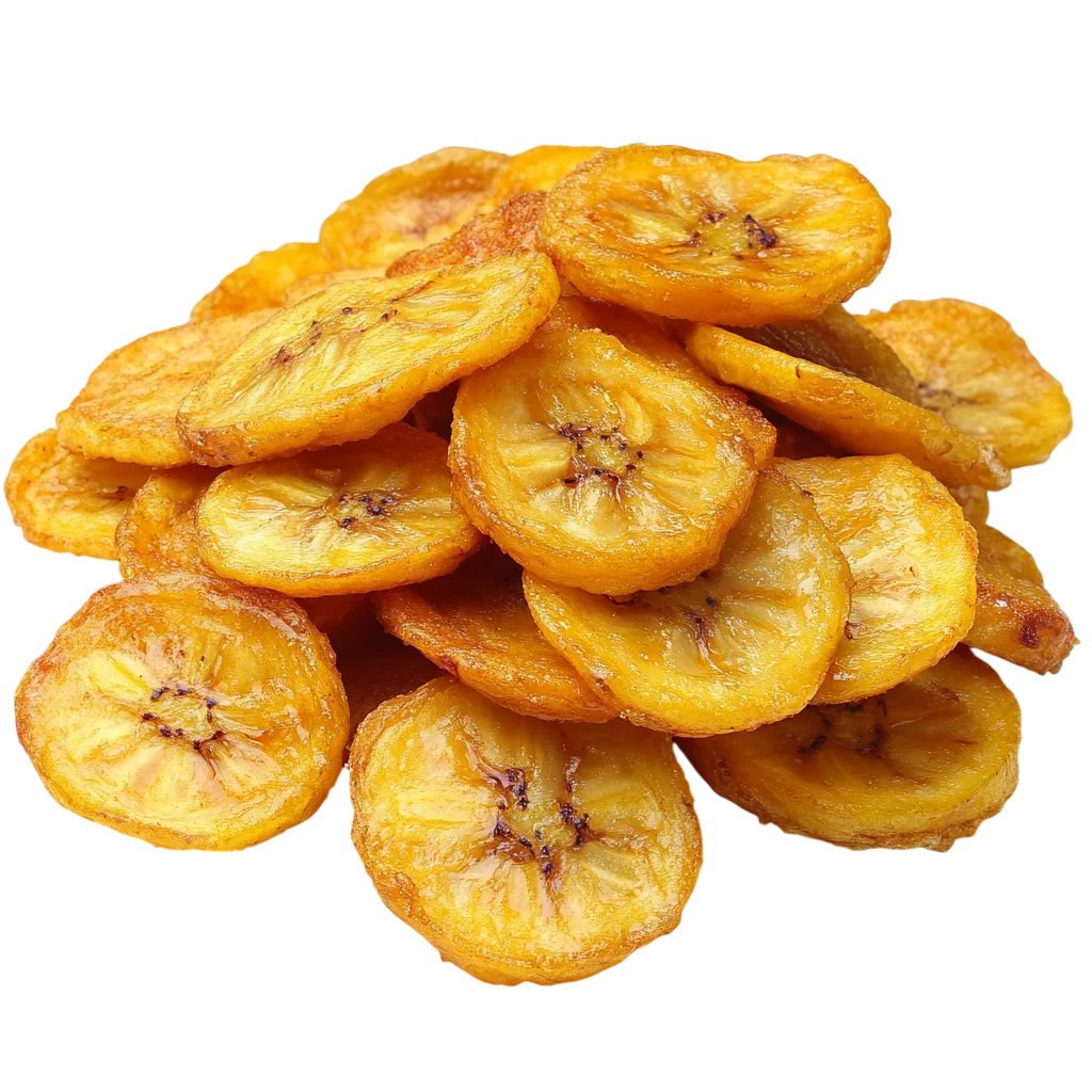 Golden Banana Chips Crispy Snack Free PNG Food