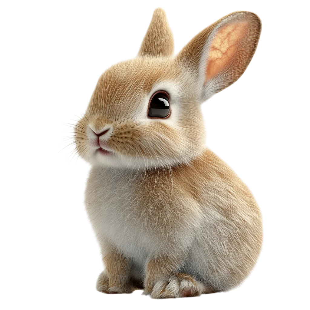 Cute Sitting Brown Bunny Rabbit Free PNG Cutout