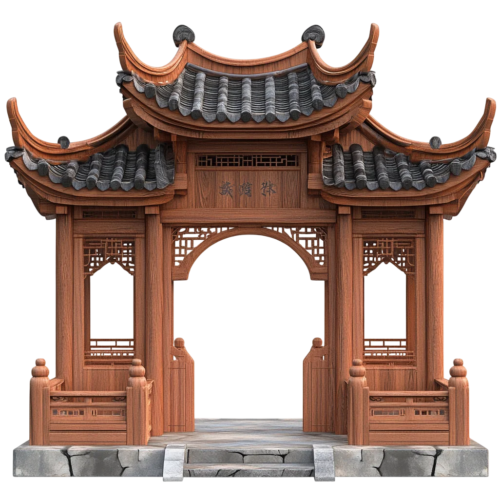 Traditional Chinese Temple Gateway Arch Free PNG