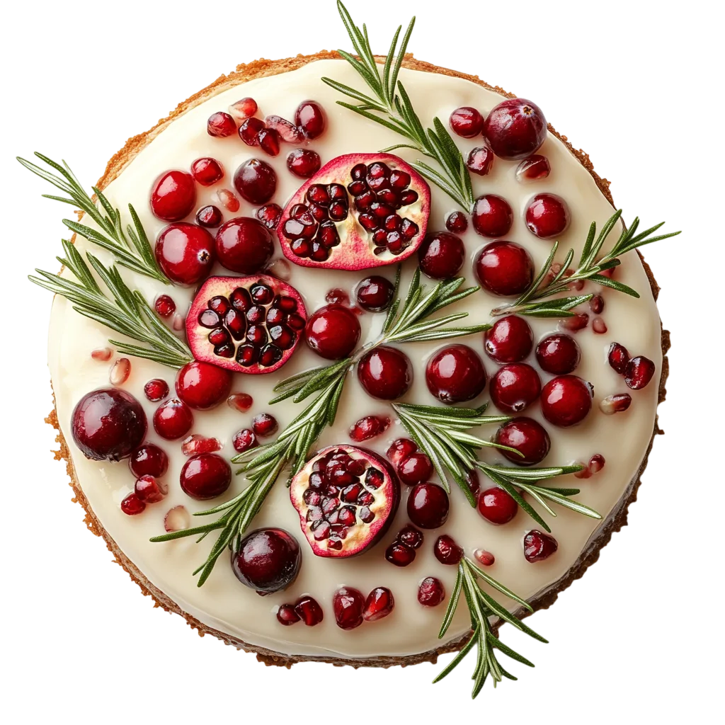 Holiday Cranberry Rosemary Cake Free PNG Dessert