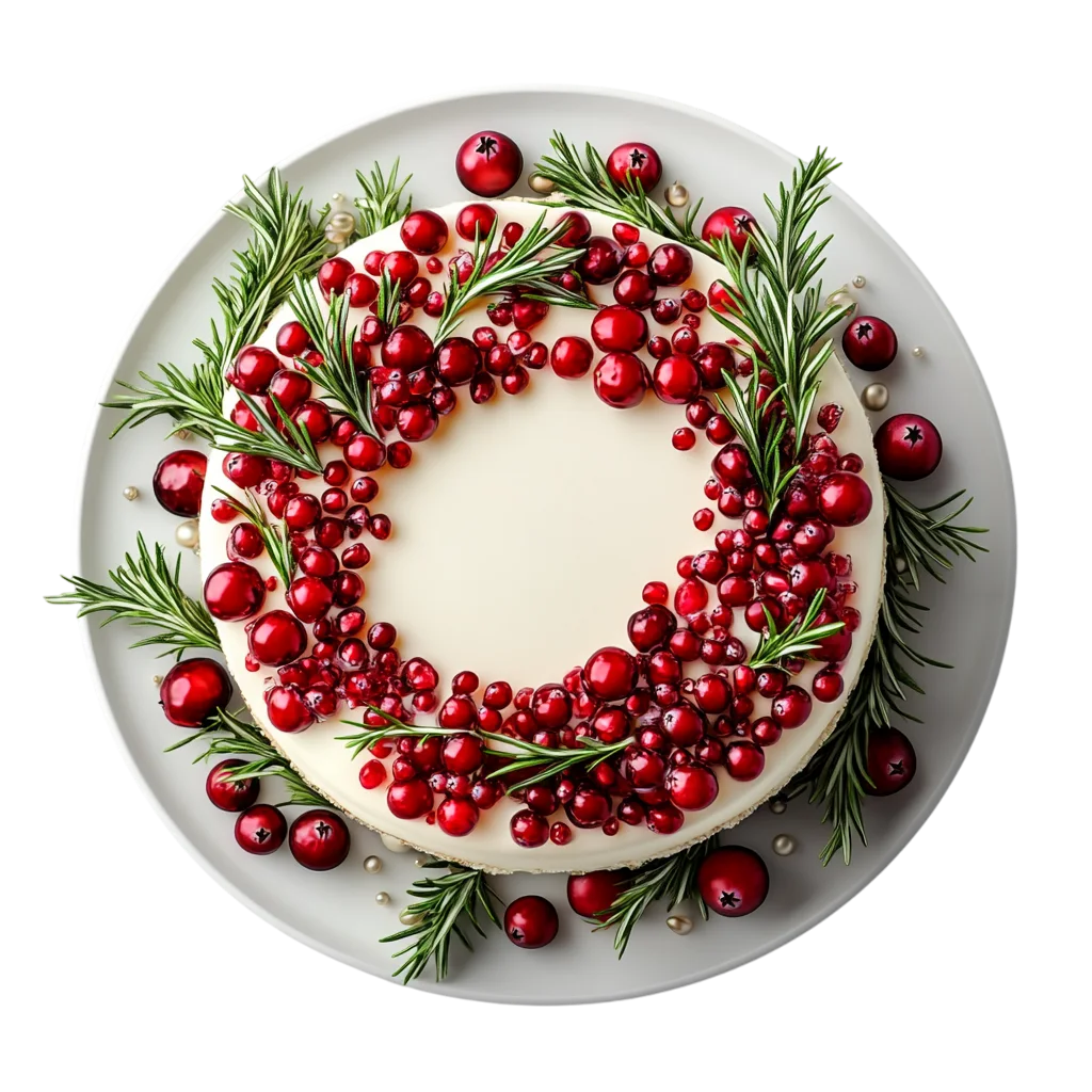 Christmas Wreath Berry Frosted Cake Free PNG