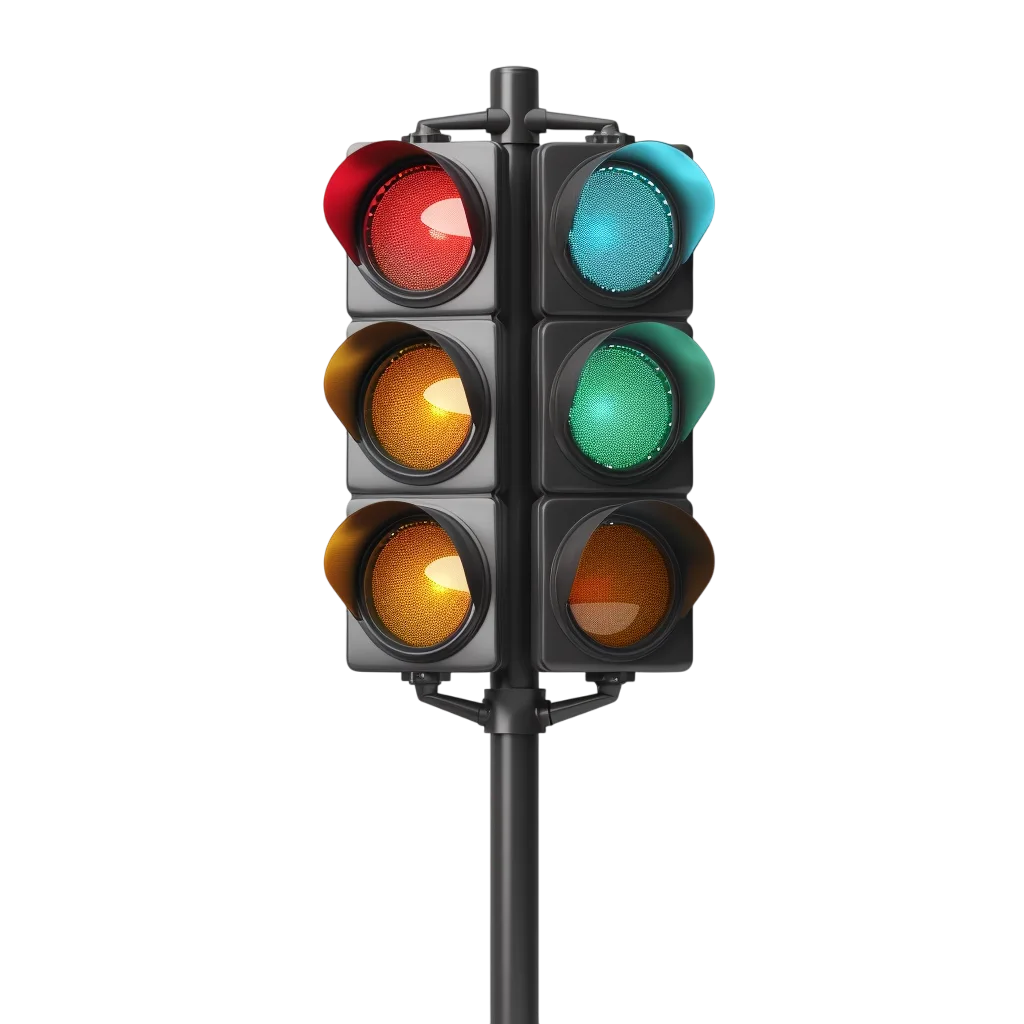 Single Post Urban Traffic Light Signal Free PNG