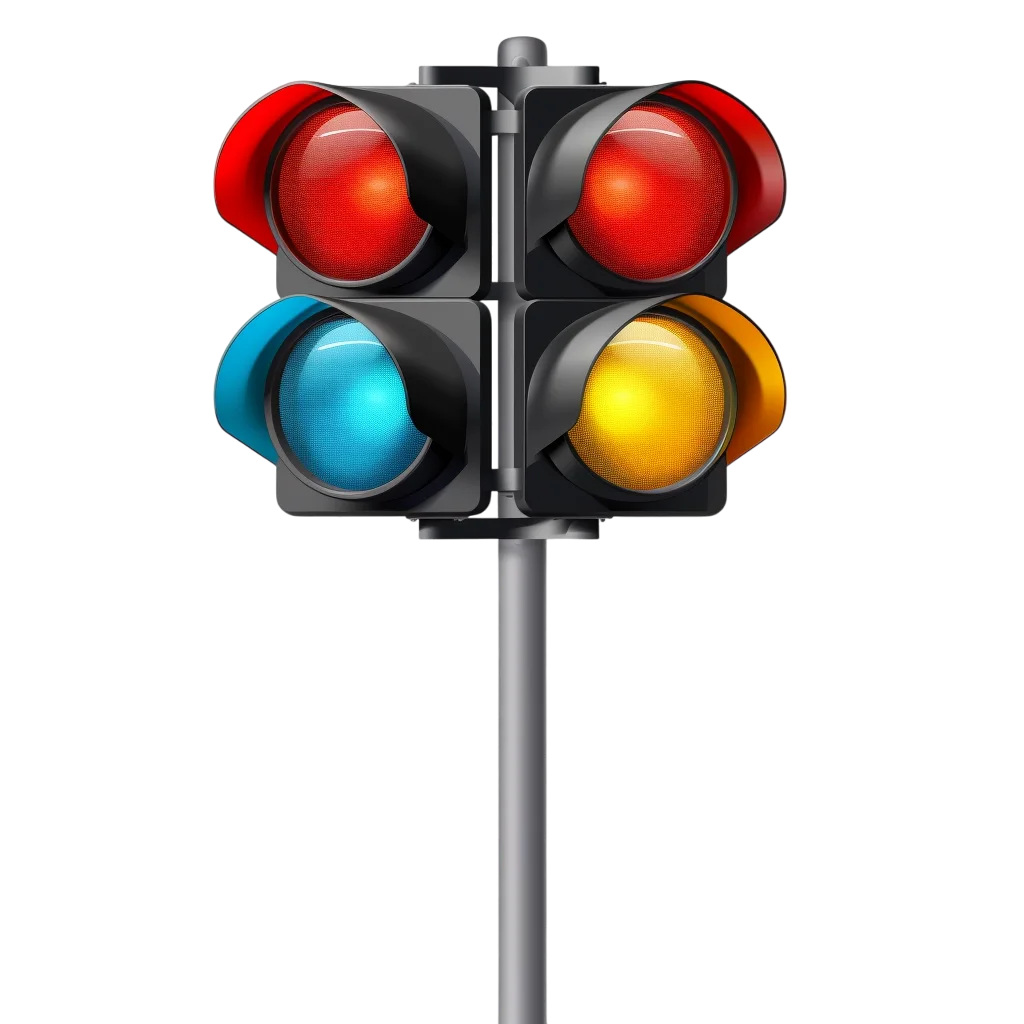 Dual Traffic Light Signal with Glow Free PNG