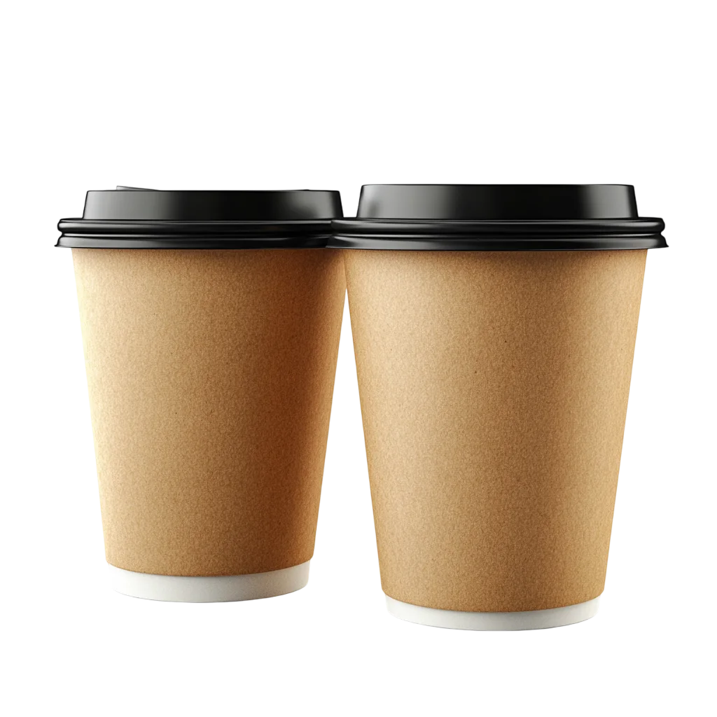 Pair of Disposable Paper Coffee Cups Free PNG