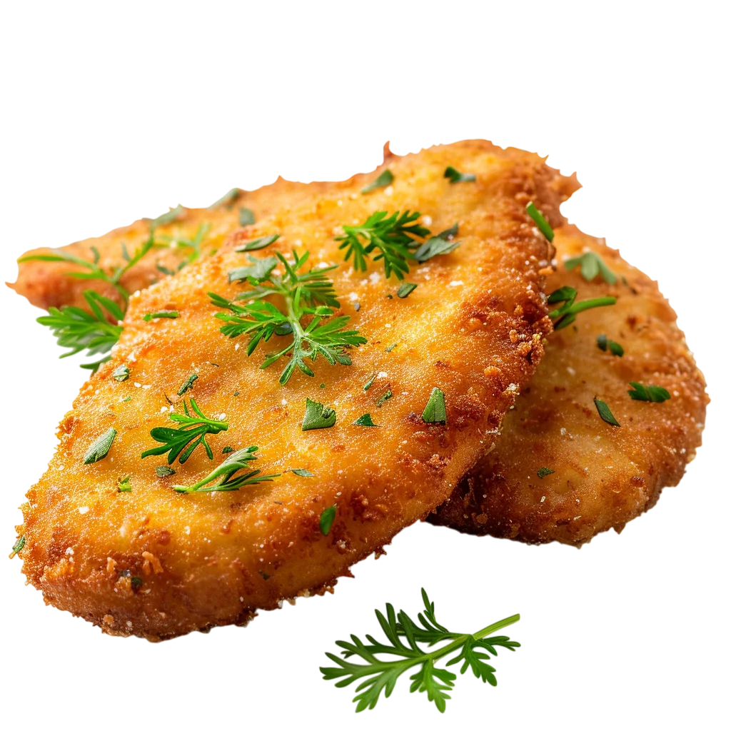 Crispy Fried Chicken Cutlets with Herbs Free PNG