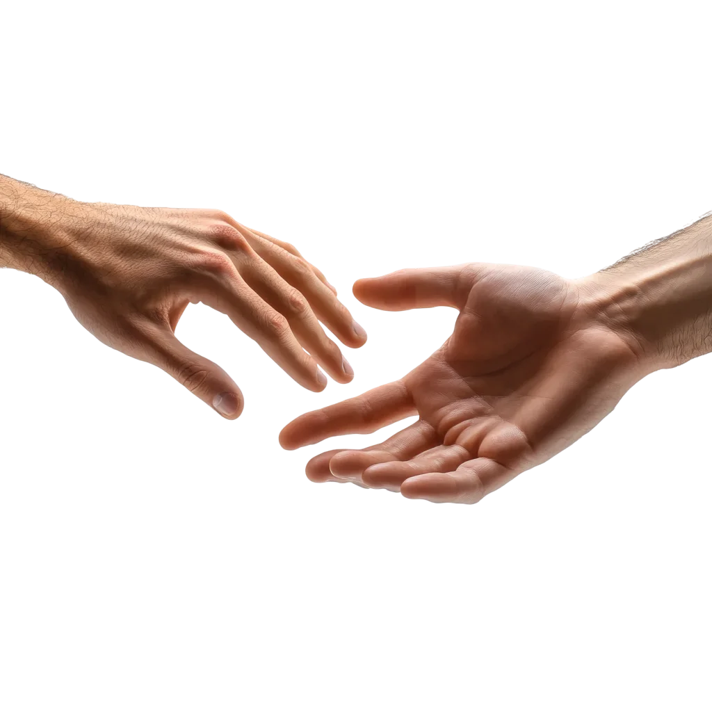 Open Hands Reaching Toward Each Other Free PNG