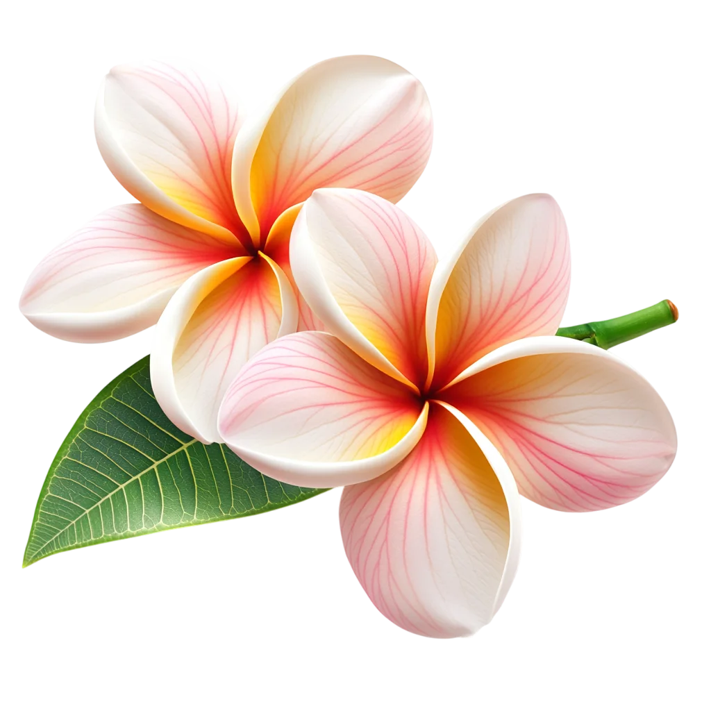 Pink and White Plumeria Tropical Flowers Free PNG