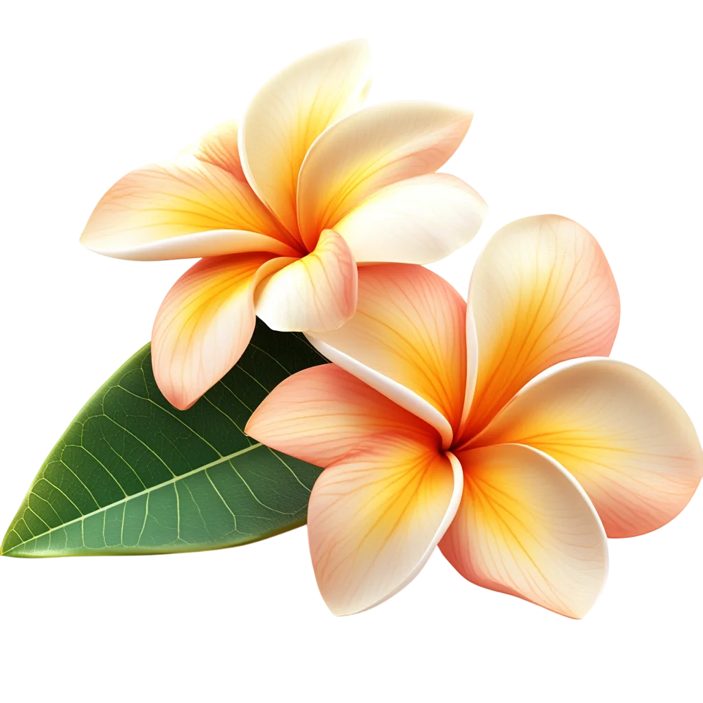 Yellow and Orange Plumeria Flower Blossom Free PNG