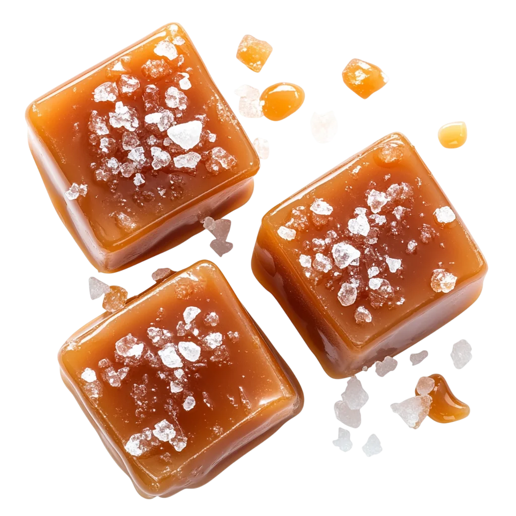 Gourmet Sea Salt Caramel Candy Squares Free PNG