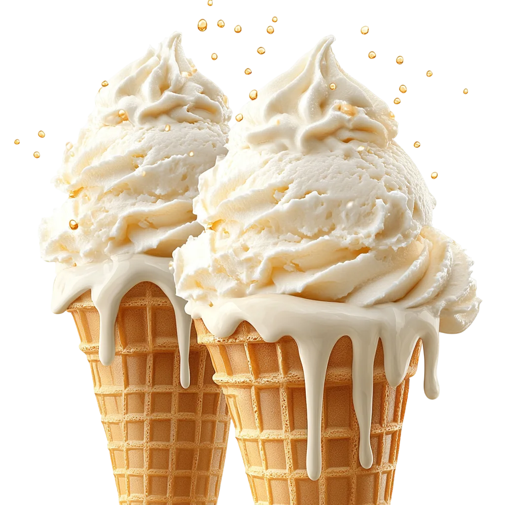 Melting Soft Serve Ice Cream Cones Free PNG