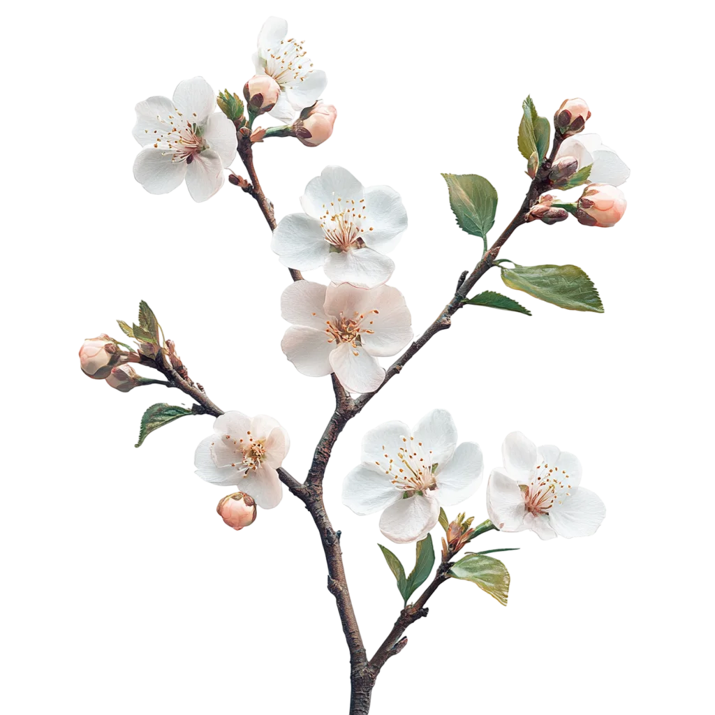 Delicate White Apple Blossom Flower Branch Free PNG