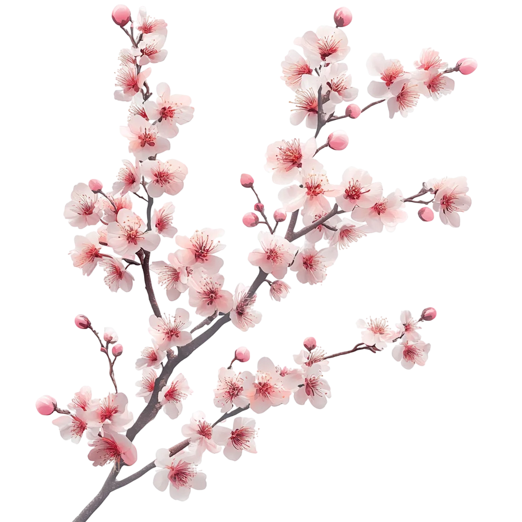 Blooming Pink Cherry Blossom Tree Branch Sprig Free PNG