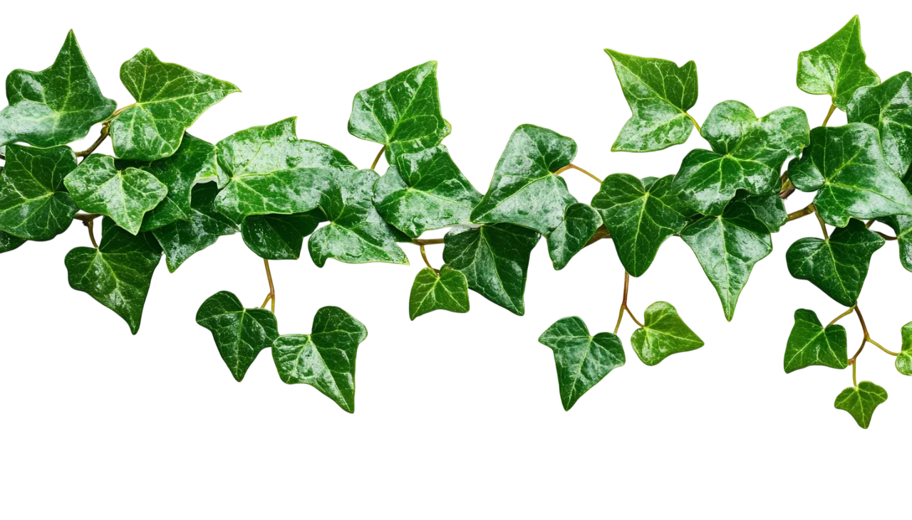 Hanging Green Ivy Vine Foliage Header Border Free PNG