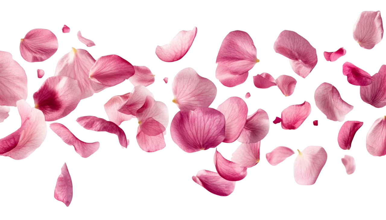 Floating Pink Flower Petals Wind Overlay Free PNG