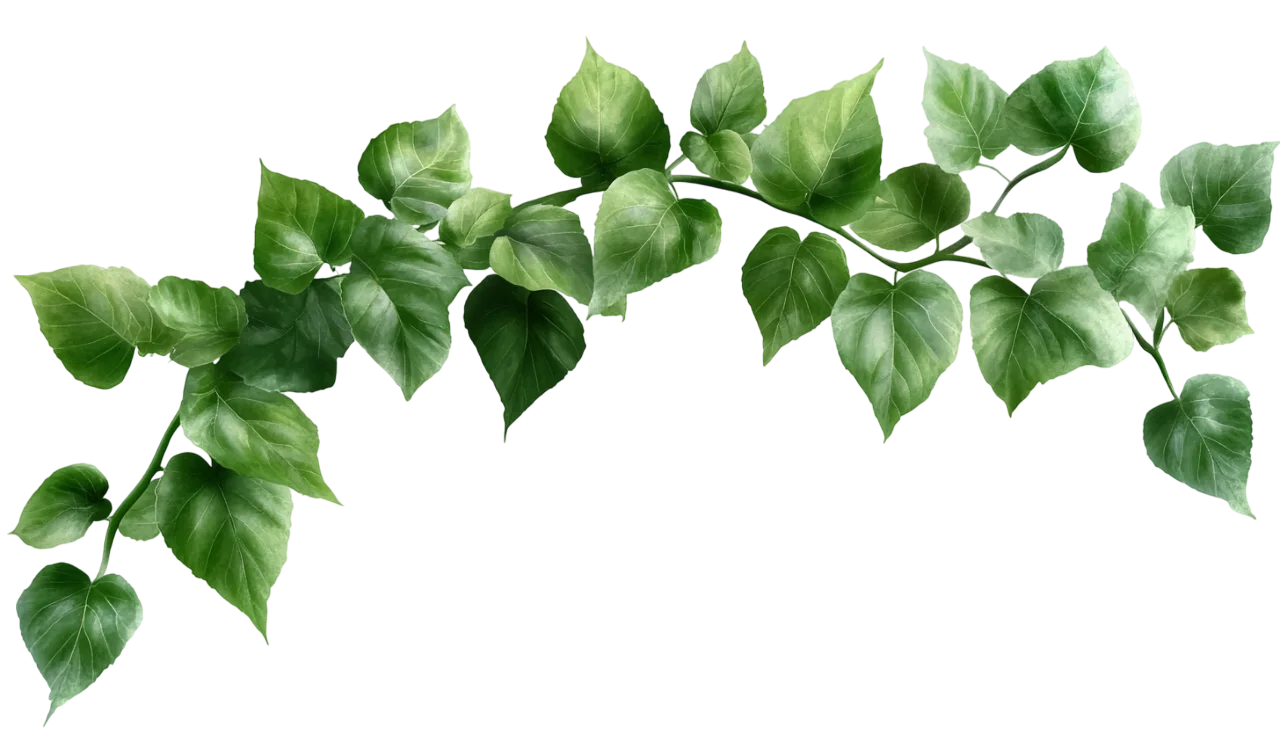 Green Ivy Leaves Hanging Garland Border Cutout Free PNG