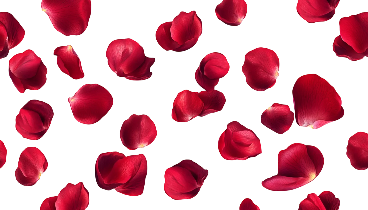 Floating Red Rose Petals Scattered Love Decor Free PNG