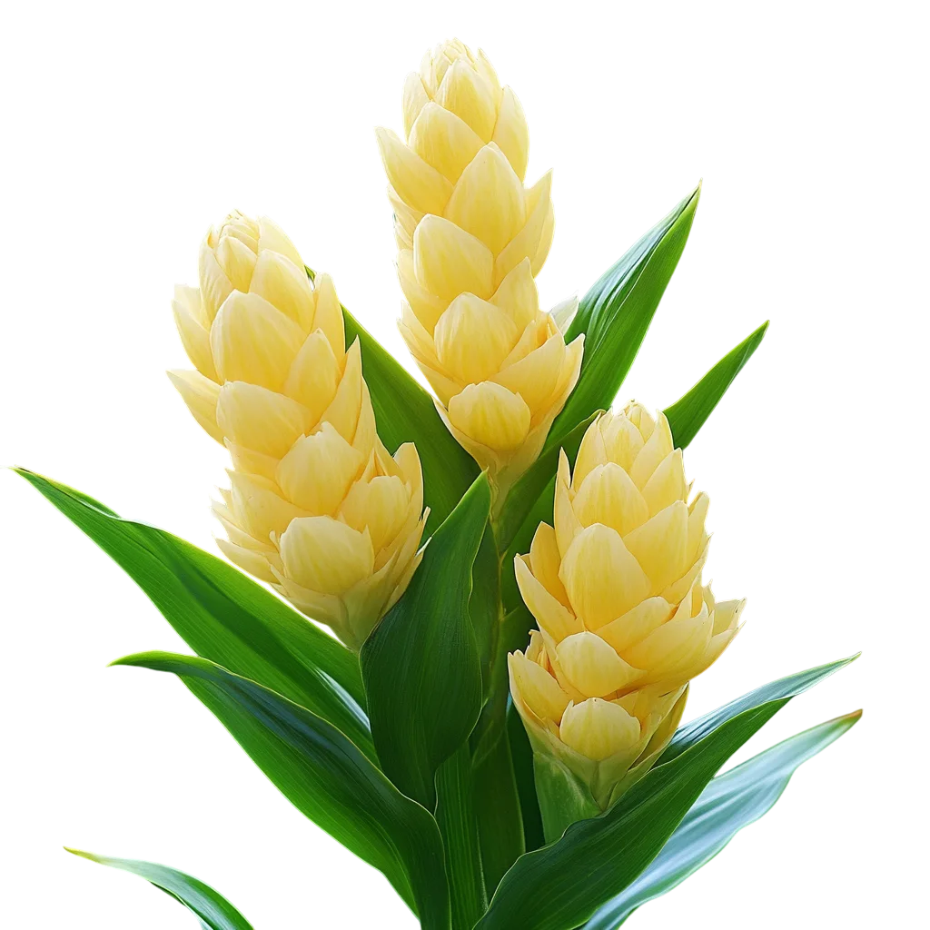 Golden Yellow Shrimp Plant Flower Spikes Free PNG