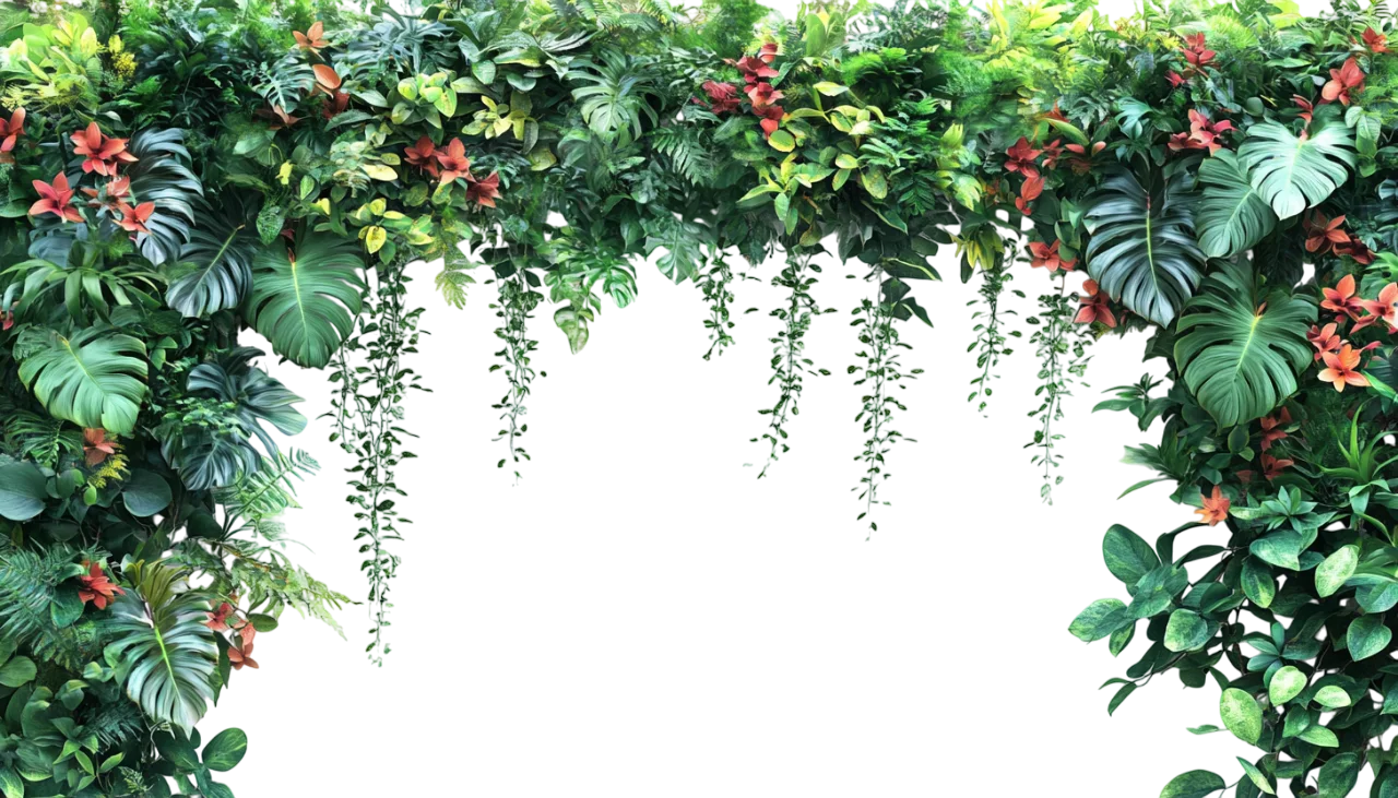 Hanging Green Ivy and Foliage Overhead Garland Free PNG