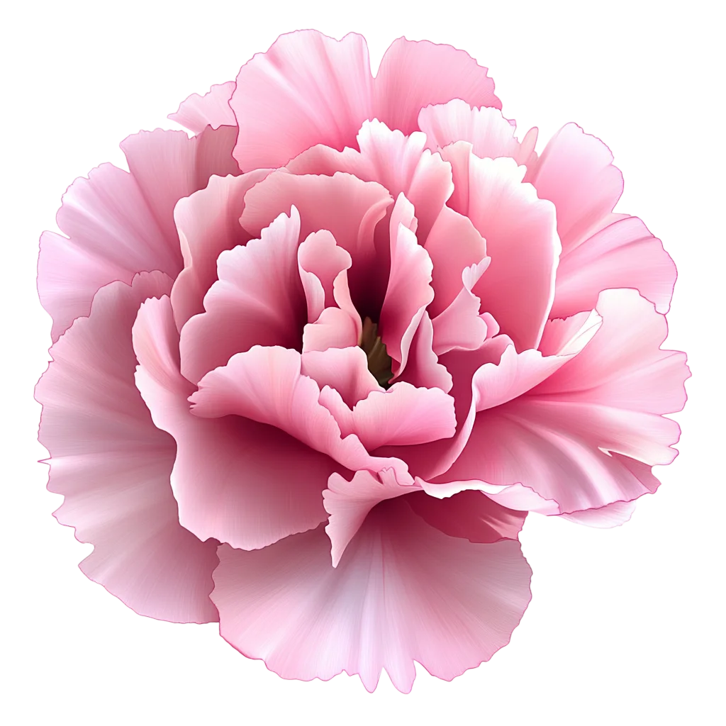 Pink Carnation Flower Bloom Overhead Blossom Free PNG