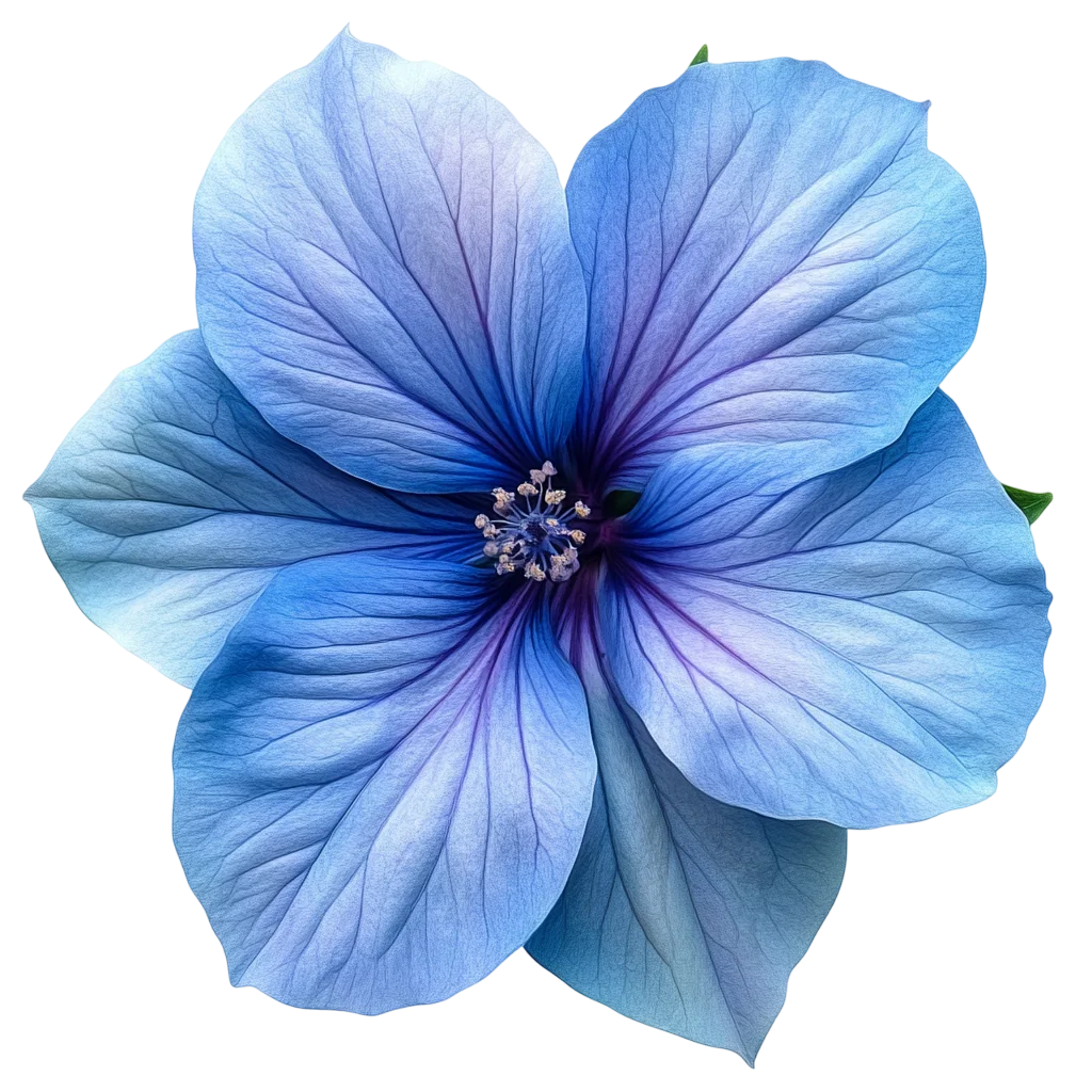 Light Blue Anemone Flower Blossom Overhead Cutout Free PNG