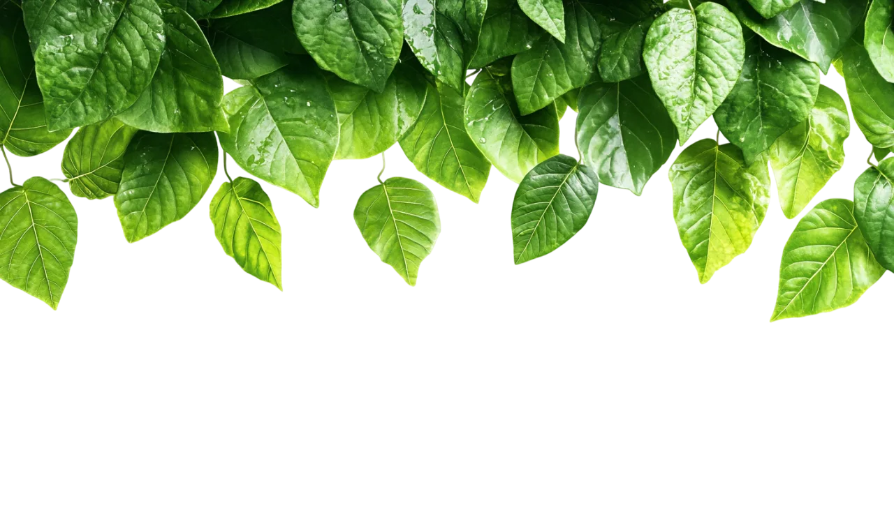 Lush Green Leaves Hanging Overhead Garland Free PNG