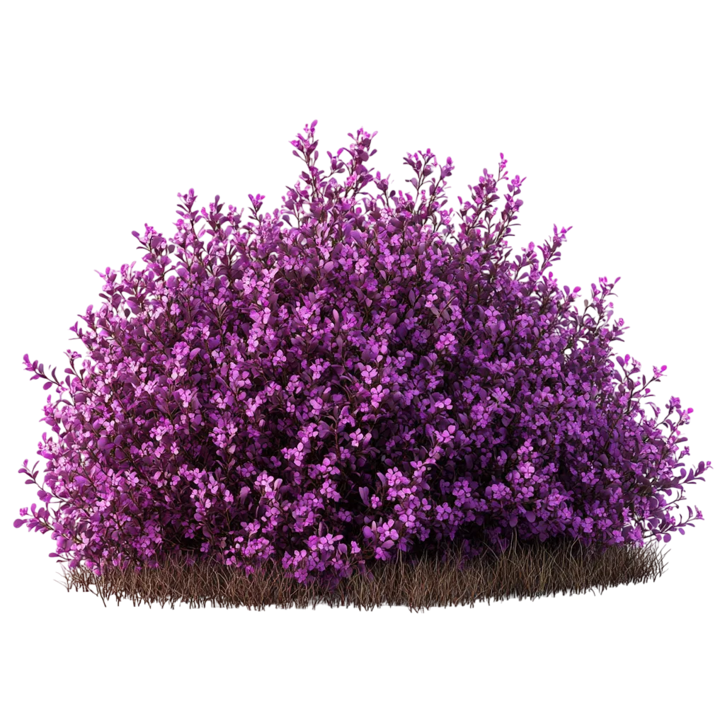 Low Purple Heather Flower Shrub Bush Cutout Free PNG