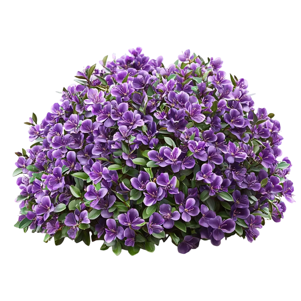 Round Purple Flower Bush Garden Shrub Cutout Free PNG