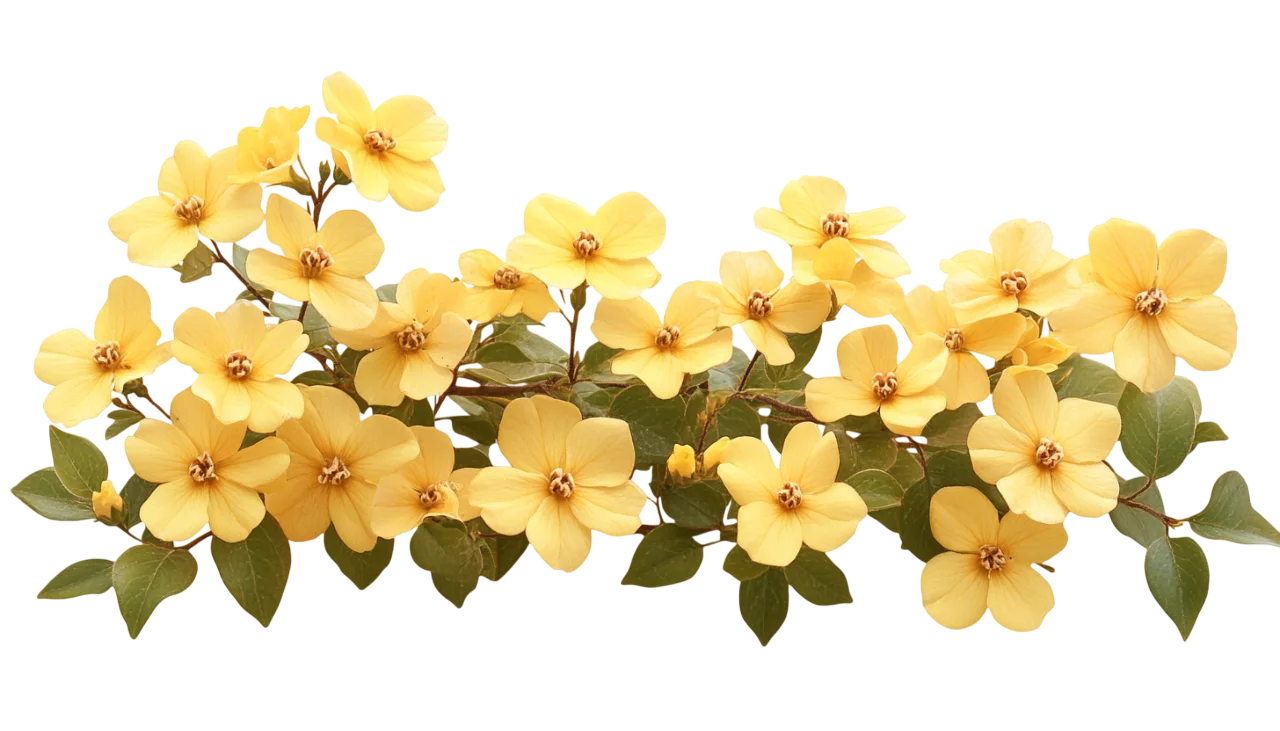 Cascading Yellow Flower Garland Hanging Vine Free PNG