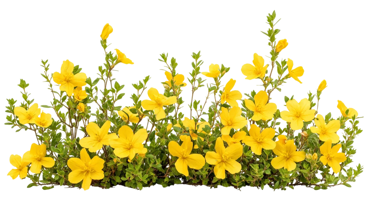 Yellow Wildflower Field Grass Floral Bed Border Free PNG