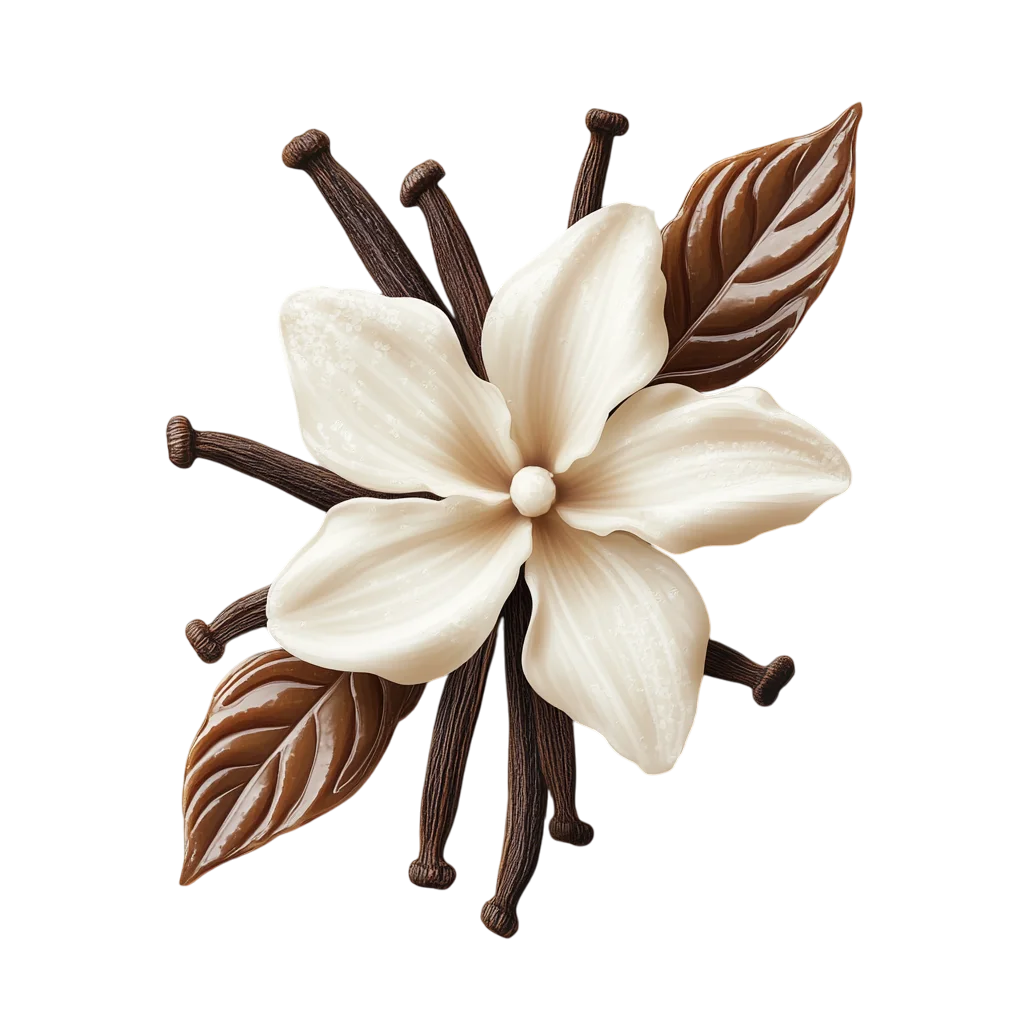 Vanilla Bean Sticks with Dried Flower Blossom Free PNG