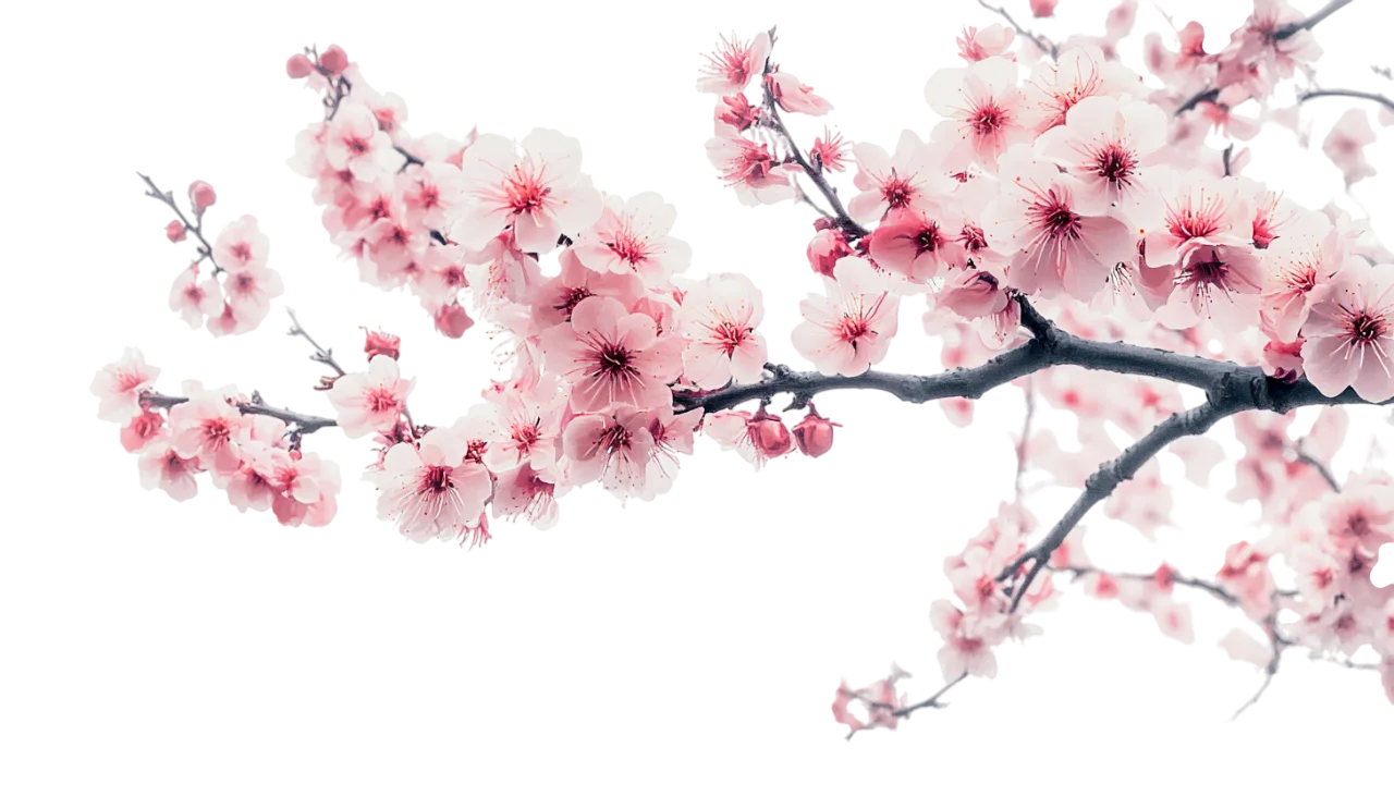 Pink Cherry Blossom Tree Branches Floral Corner Free PNG