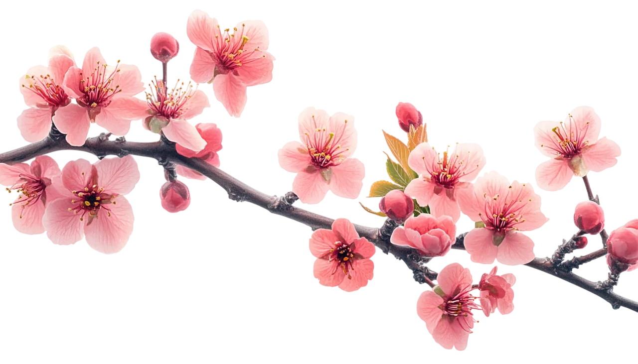 Blooming Pink Cherry Blossom Branch Floral Arch Free PNG