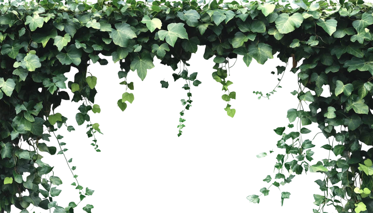 Hanging Green Ivy Vines Floral Frame Border Free PNG