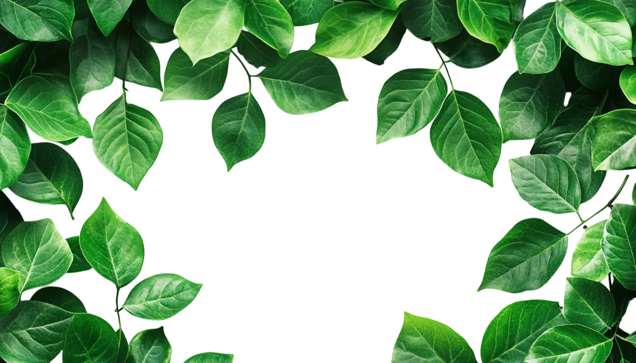 Green Leaves Tree Foliage Frame Border Cutout Free PNG