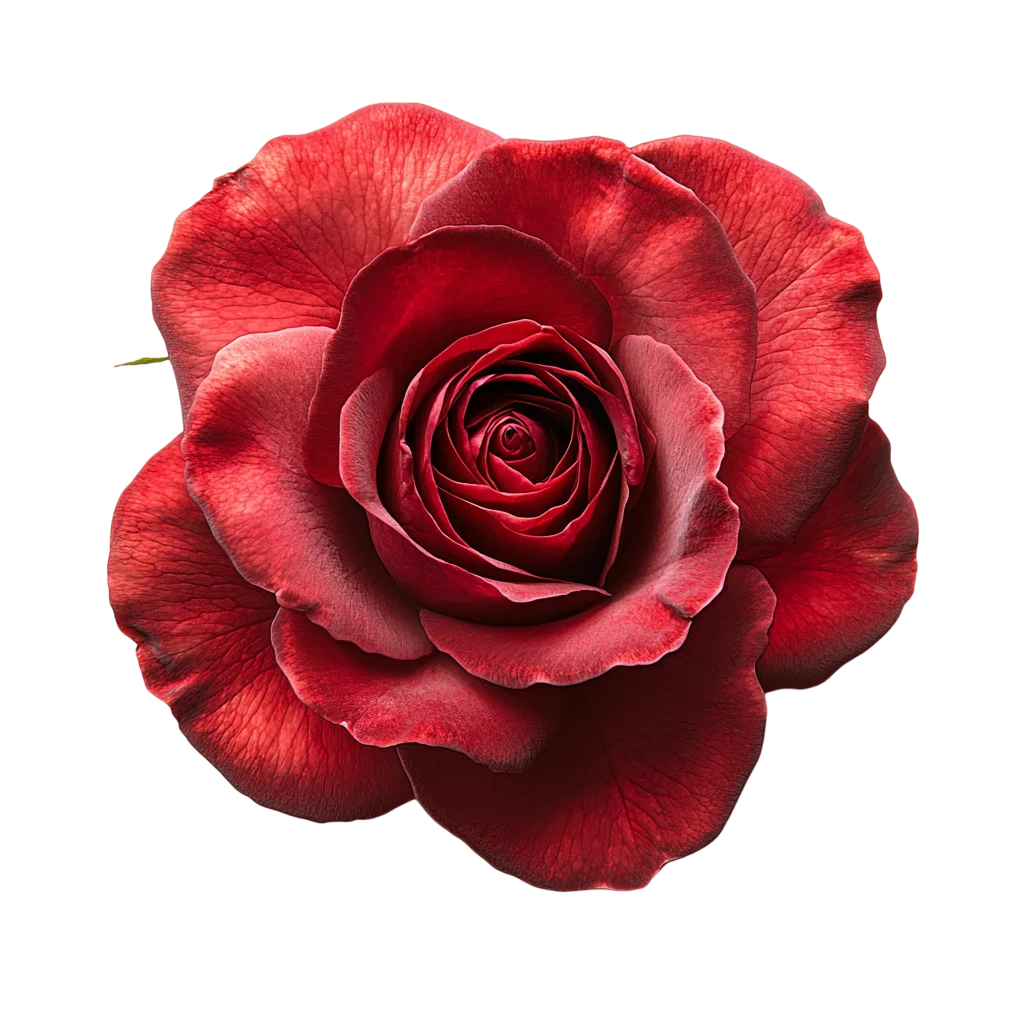 Blooming Dark Red Rose Flower Head Cutout Free PNG