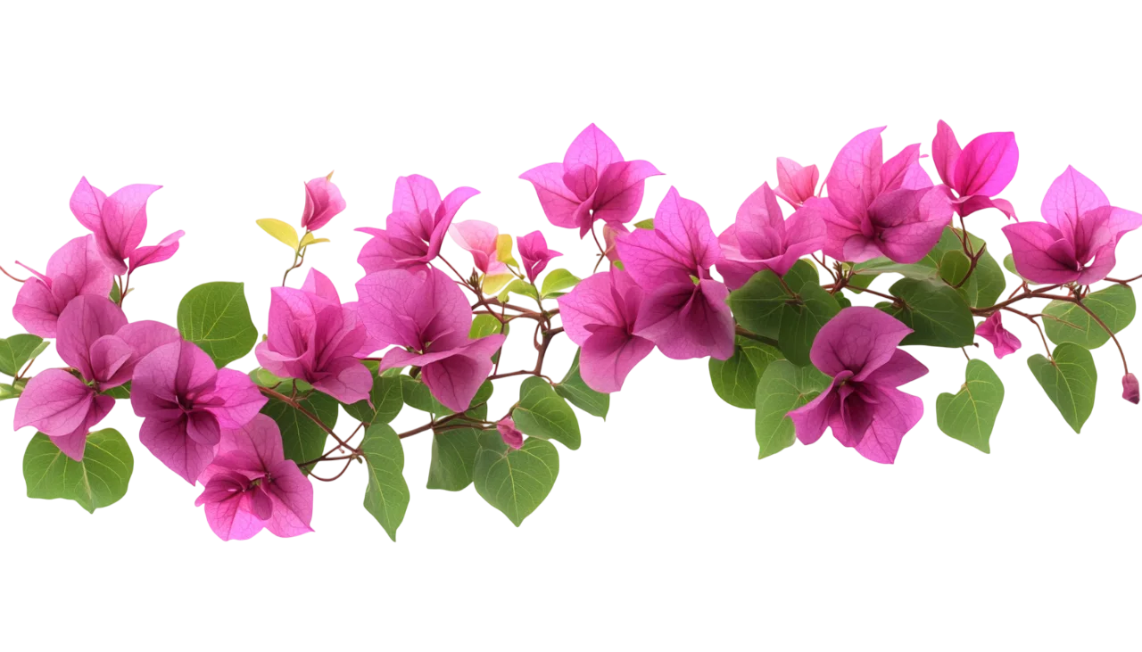 Bright Magenta Bougainvillea Flower Garland Free PNG