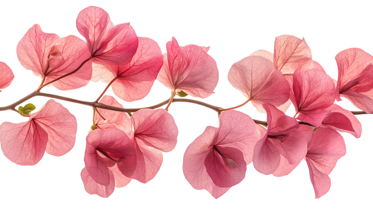 Cascading Pink Bougainvillea Flower Garland Free PNG