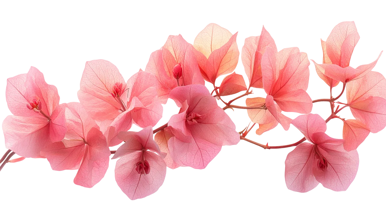 Pink Bougainvillea Flower Branch Sprig Free PNG