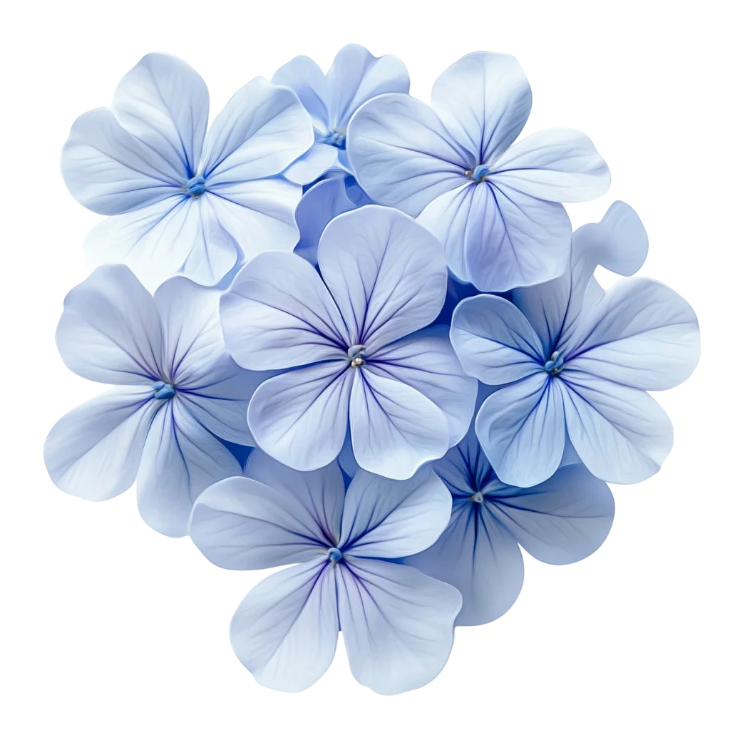 Soft Blue Hydrangea Flower Blossom Cluster Free PNG