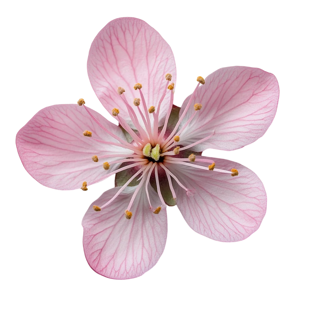 Pink Plum Blossom Flower Overhead Cutout Free PNG