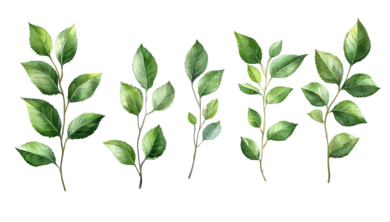 Green Tree Foliage Leaves and Twigs Collection Free PNG