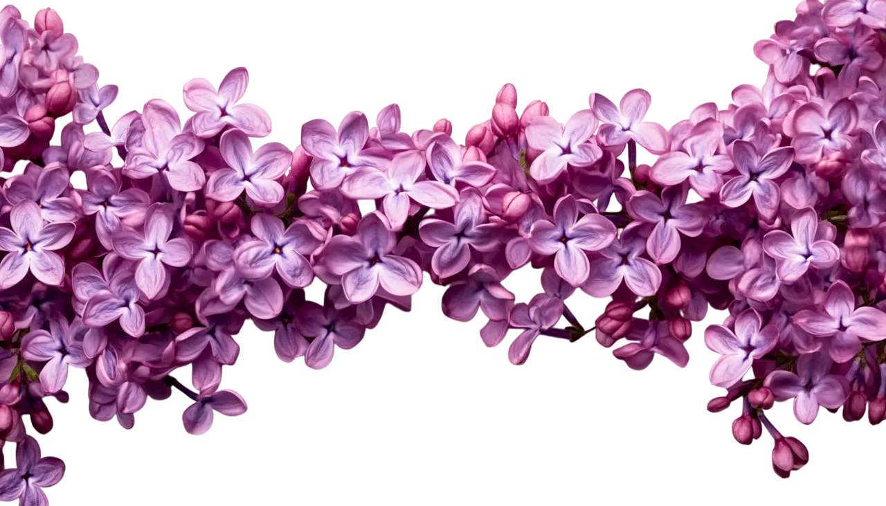 Purple Lilac Flower Garland Border Swag Free PNG