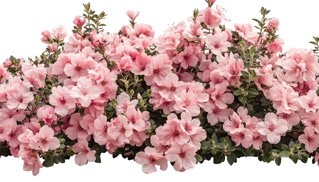 Pink Azalea Flower Shrub Bush Cluster Free PNG