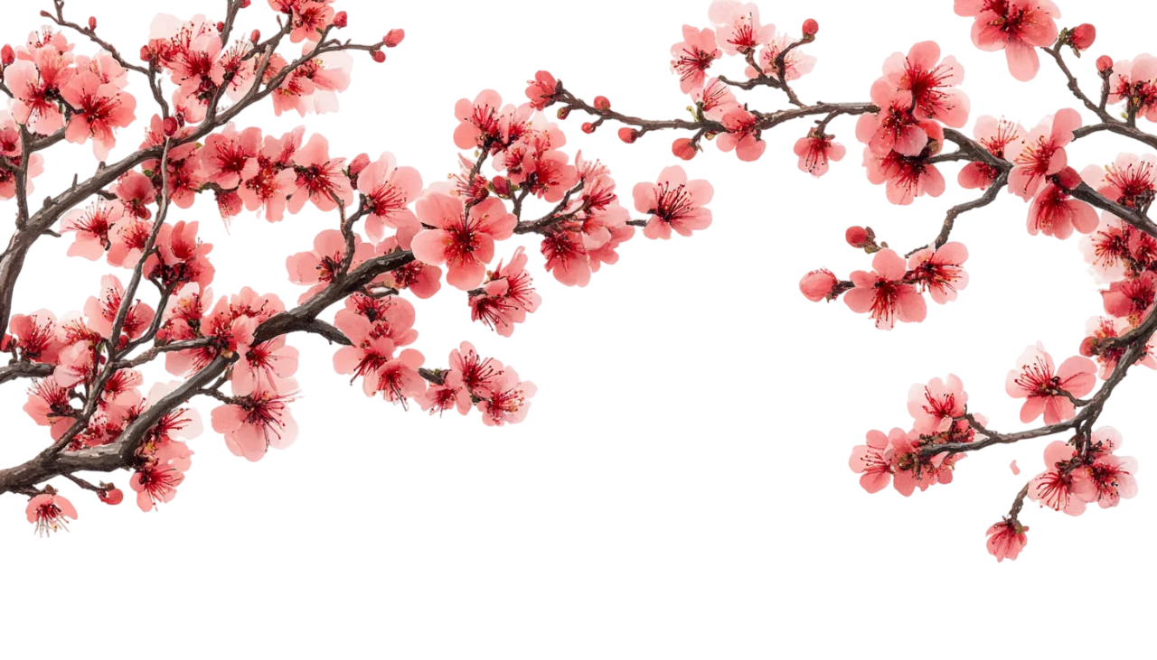 Blooming Pink Cherry Blossom Tree Branch Free PNG