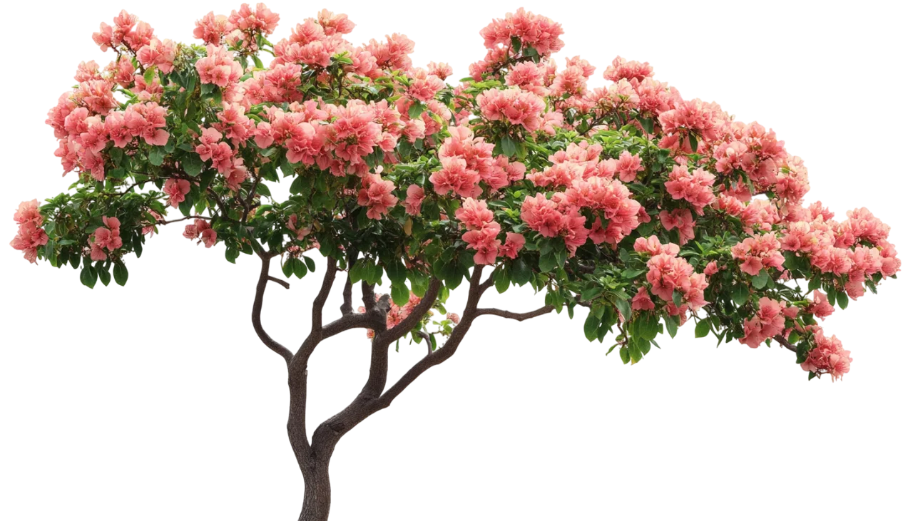Full Blooming Pink Flower Tree Landscape Free PNG