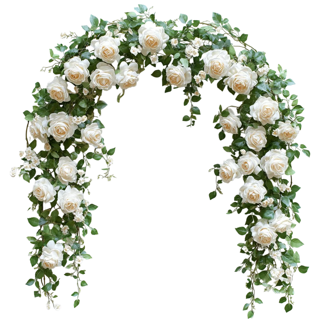 White Rose Ceremony Wedding Flower Archway Free PNG